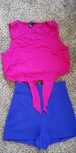 Crop top and high waist short